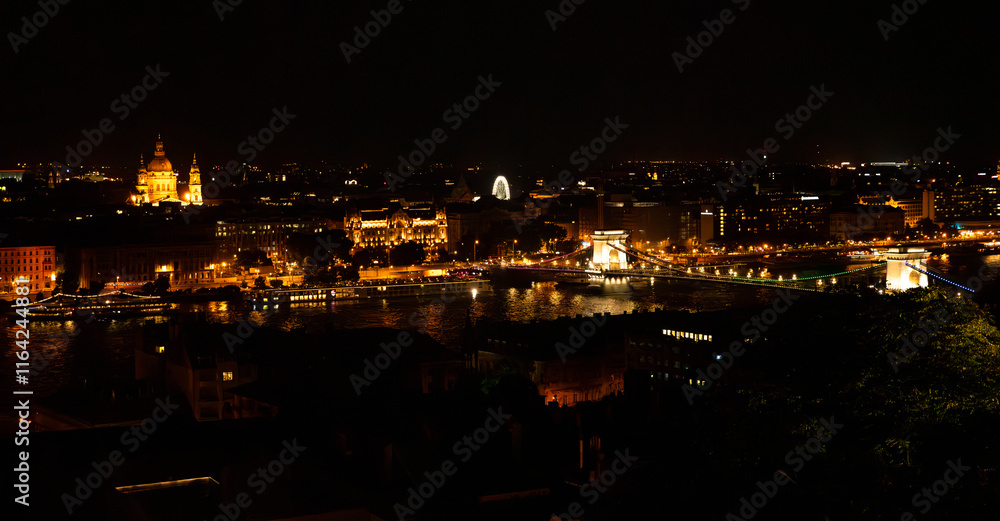 Night shot on the beautiful city of Budapest, capital of Hungary Night shot on the beautiful city of Budapest, capital of Hungary