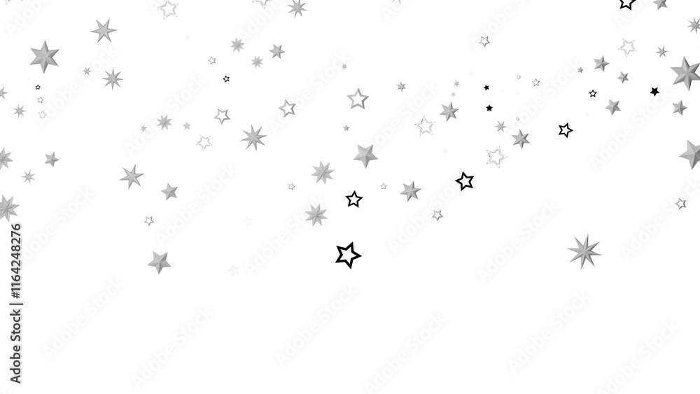 Fototapeta premium An abstract image featuring white stars scattered against a black background. The stars are arranged in a random pattern, creating a sense of movement and energy.