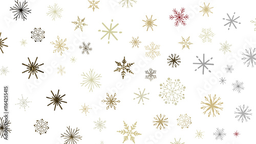 With Realistic Snowflakes Overlay On Light Silver Backdrop. Xmas Holidays