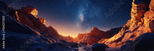 Starry Night Canyon Dramatic Rock Formations