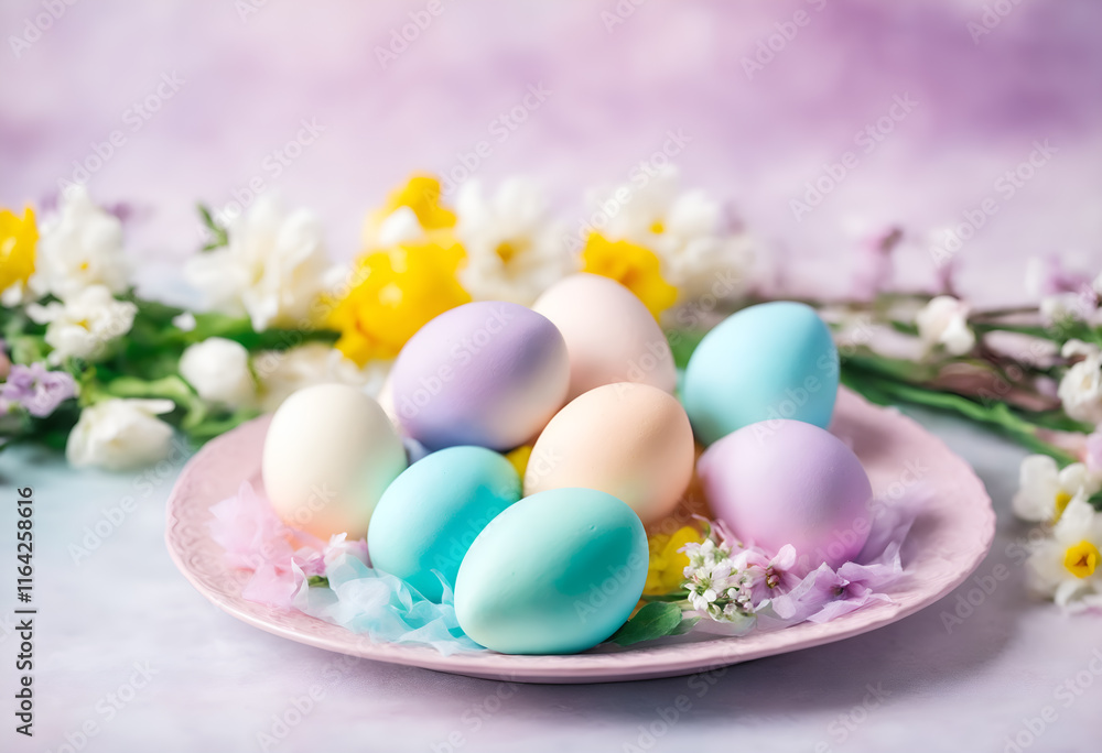 Easter pastel colored eggs Easter pastel colored eggs
