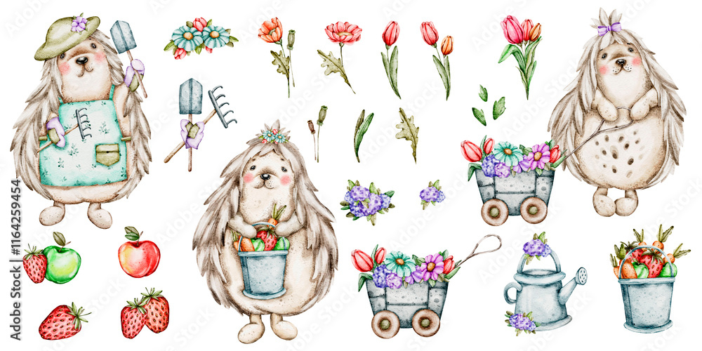Hand painted watercolors set elements «Dreamy Hippo Garden: a celestial elements Collection» Hand painted watercolors set elements «Dreamy Hippo Garden: a celestial elements Collection»