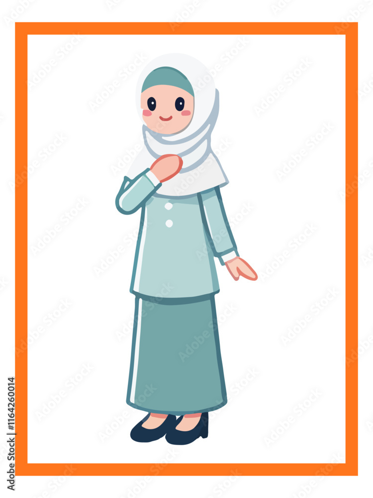 Obraz premium Muslim girl vector in style