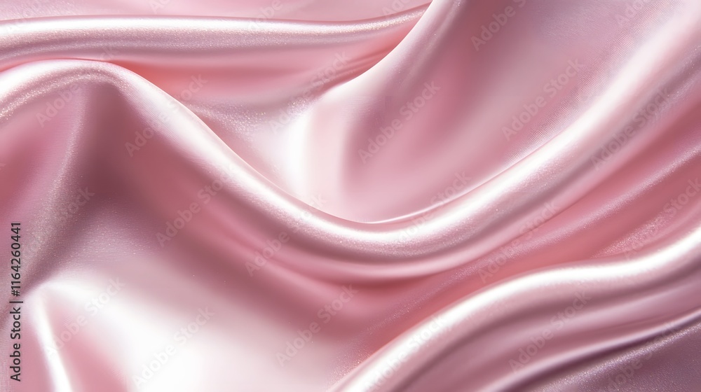 Fototapeta premium Soft Pink Silk Fabric Draped in Gentle Waves