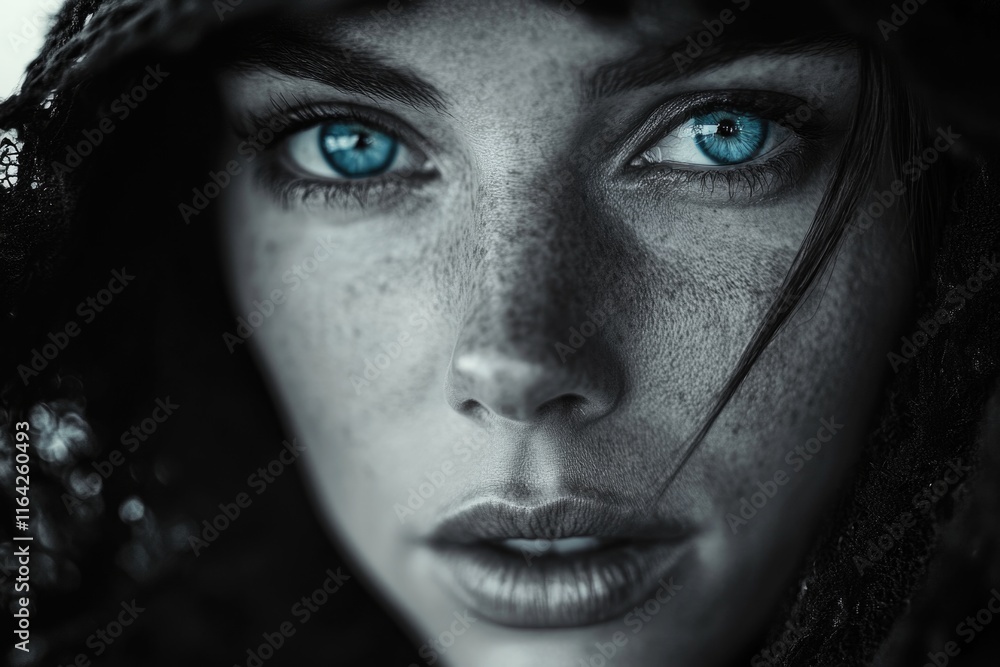 Fototapeta premium Person with blue eyes