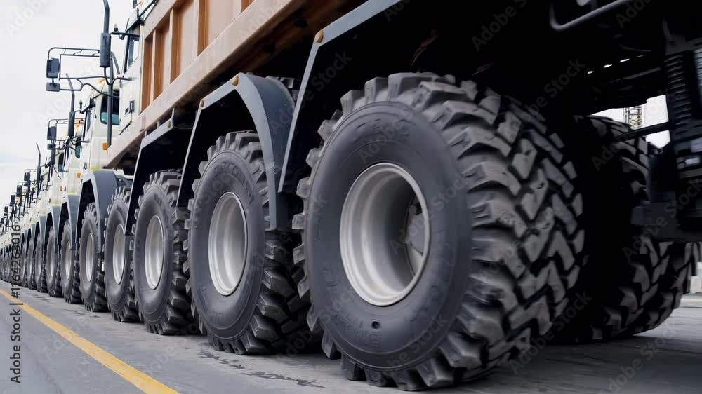 Heavy Trucks with Rugged Tires Heavy Trucks with Rugged Tires