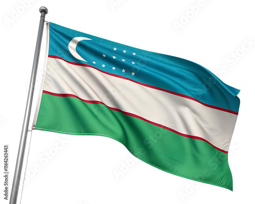 Flag of Uzbekistan isolated on transparent background