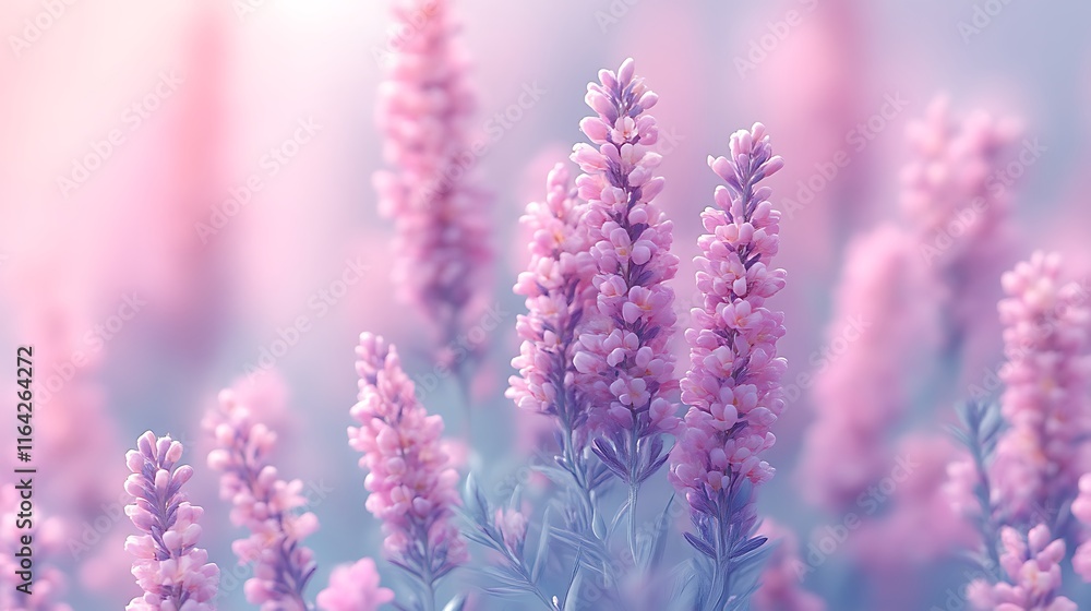 Obraz premium Delicate Pink Flowers In A Soft Light Field