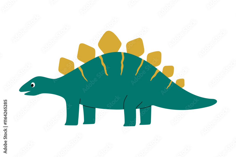 Cute dinosaur stegosaurus character. Design element for print, greeting card, invitation, book. Isolated vector illustration Cute dinosaur stegosaurus character. Design element for print, greeting card, invitation, book. Isolated vector illustration