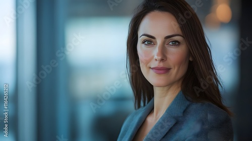 Confident Businesswoman Portrait Against Blurred Background Free Download Confident Businesswoman Portrait Against Blurred Background - GFXLoad