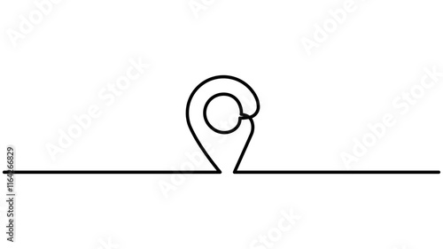 Minimalist  location icon continuous one-line drawing vector illustration