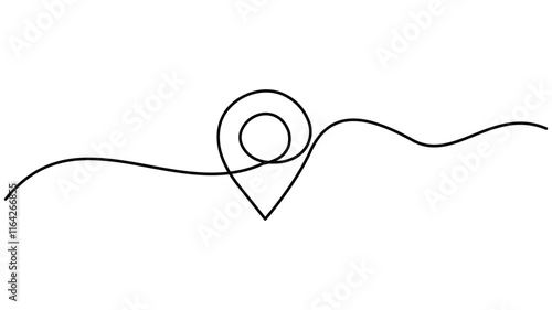 Minimalist  location icon continuous one-line drawing vector illustration