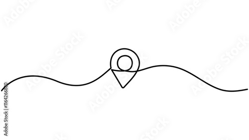 Minimalist  location icon continuous one-line drawing vector illustration