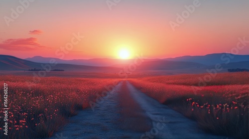 Delicate pink grasses by a serene lake at sunset with soft light reflections