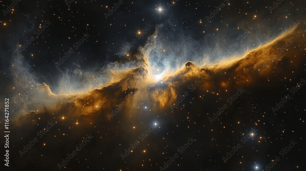 Fototapeta premium Exploring the Cosmic Beauty of the Stellar Nebula in Deep Space