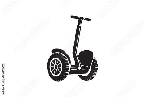 simple and unobtrusive segway vector silhouette illustration isolated in white background
