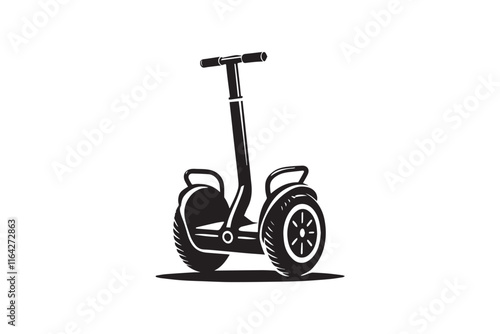 simple and unobtrusive segway vector silhouette illustration isolated in white background
