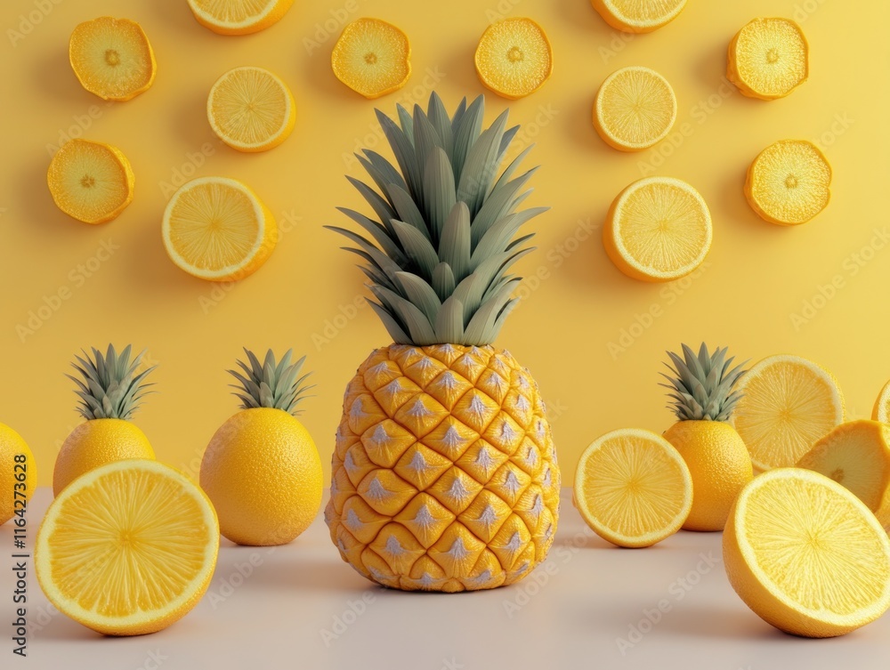 Pineapple with citrus fruits Pineapple with citrus fruits