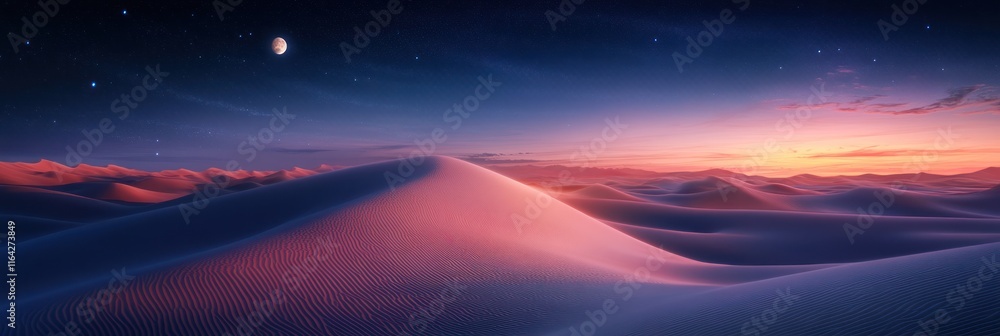 Serene Desert Sands Under a Starlit Night Sky Serene Desert Sands Under a Starlit Night Sky
