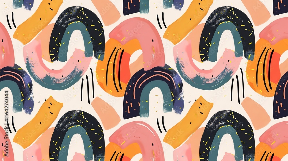 Obraz premium retro vibe seamless pattern wallpaper