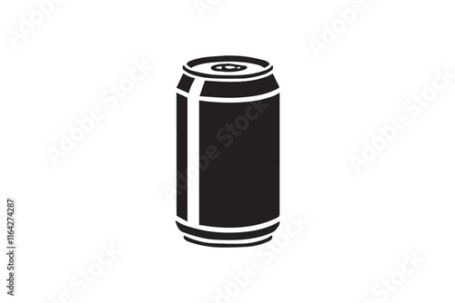 simple and unobtrusive Aluminum Can vector silhouette illustration isolated in white background
