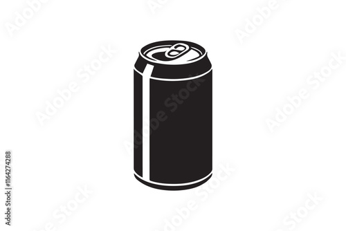 simple and unobtrusive Aluminum Can vector silhouette illustration isolated in white background
