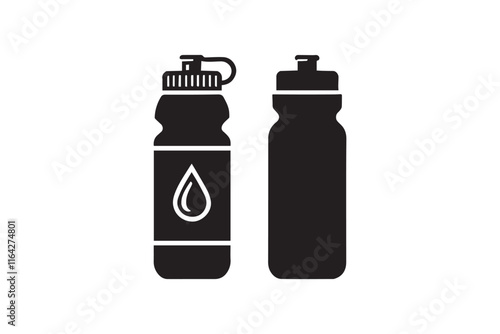 simple and unobtrusive soft drink bottle vector silhouette illustration isolated in white background
