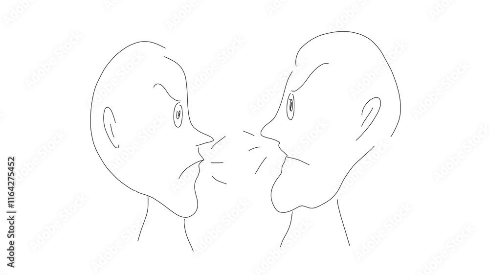 two people arguing animation on white background video. blah two people arguing animation on white background video. blah
