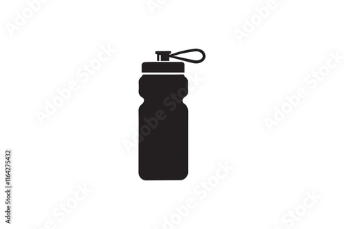 simple and unobtrusive soft drink bottle vector silhouette illustration isolated in white background

