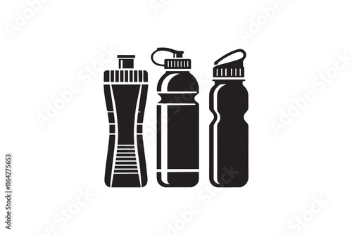 simple and unobtrusive soft drink bottle vector silhouette illustration isolated in white background
