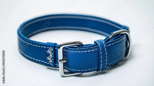 This blue dog collar features a modern design with durable materials and an adjustable strap, ensuring a snug fit. It is perfect for daily walks or training sessions photo