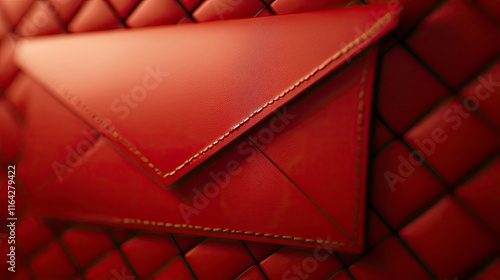 A close-up of a red envelope with a surface that changes design based on touch. photo