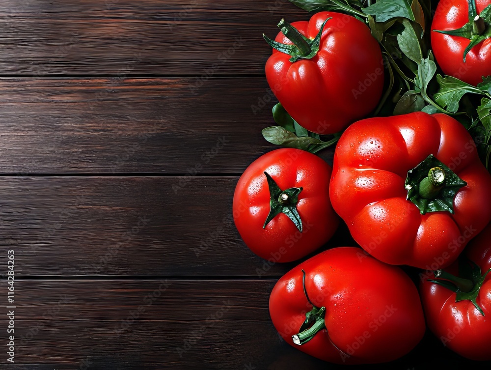 A bunch of red tomatoes on a wooden table A bunch of red tomatoes on a wooden table