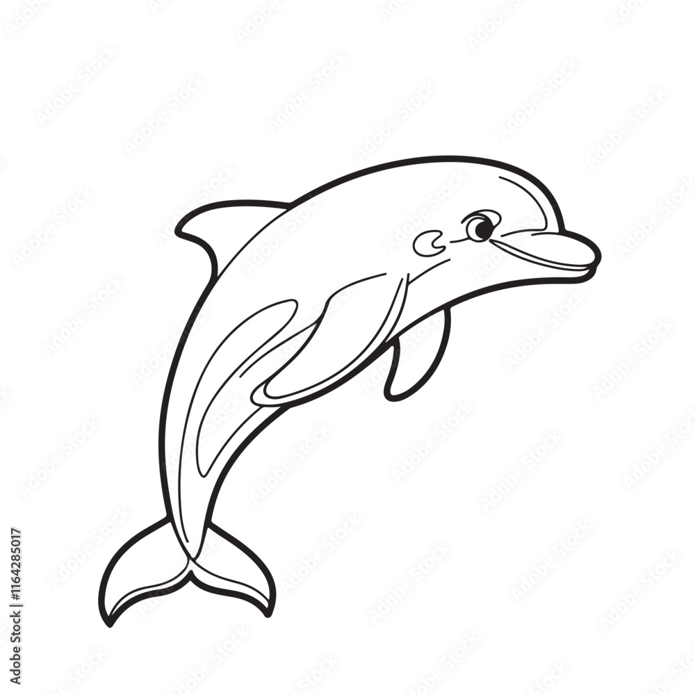 Fototapeta premium Simple, Easy, and Large Print Designs for Adults and Kids. Bold and easy coloring page