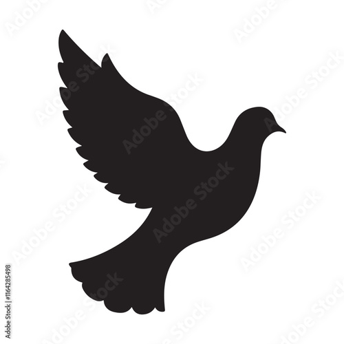 Simple Silhouette of a Flying Dove photo