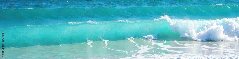 Obraz premium Azure turquoise ocean water, whitecap waves, sea foam texture , foam, splash