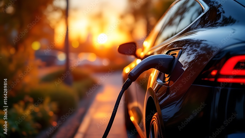 Eco power. electric vehicle charging station with power cable supply plugged station, EV charging station, green energy, blue power, electric energy, technology and EV Car concept. Generative AI Eco power. electric vehicle charging station with power cable supply plugged station, EV charging station, green energy, blue power, electric energy, technology and EV Car concept. Generative AI