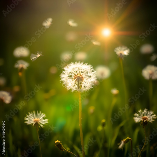 dandelion on grass