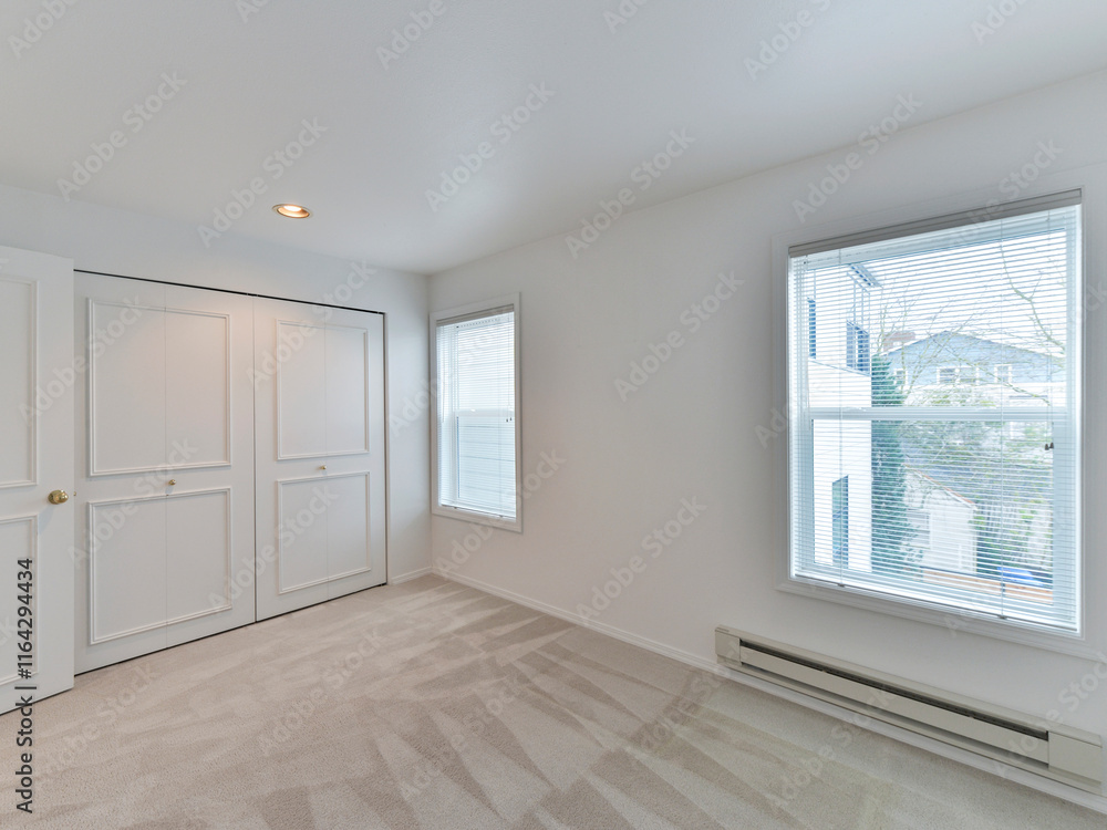 Obraz premium Modern residential empty bedroom interior
