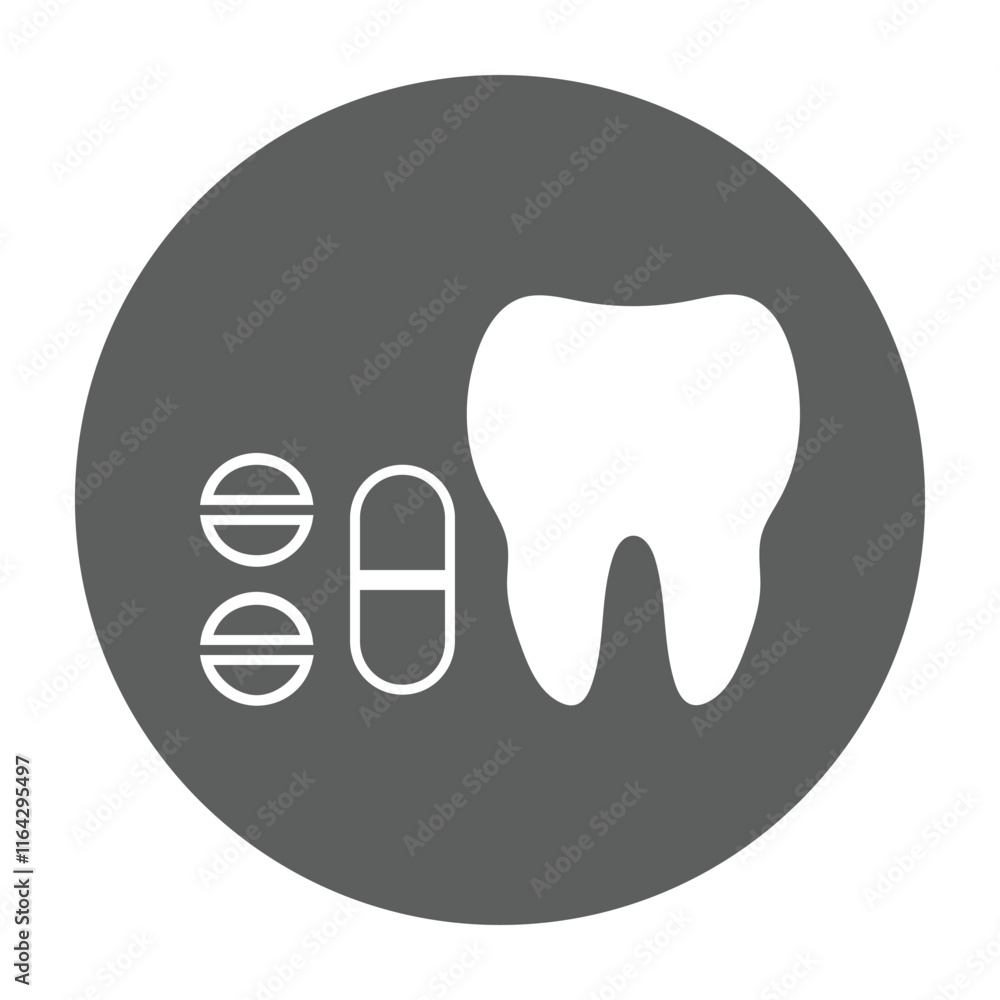 Tooth and Medicine Icon - Vector Graphic for Health Tooth and Medicine Icon - Vector Graphic for Health