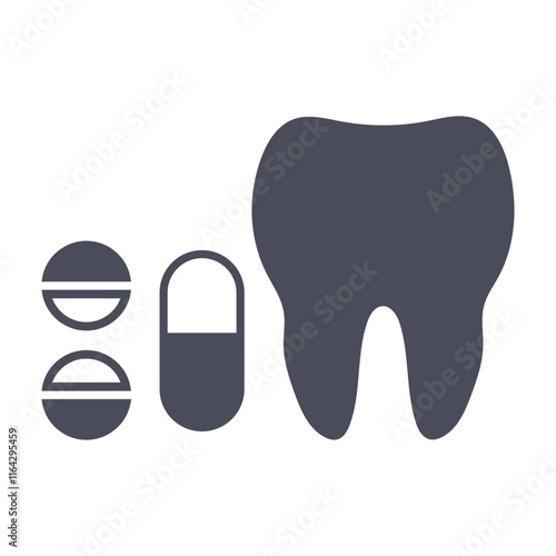 Tooth and Medicine Icon - Vector Graphic for Health photo