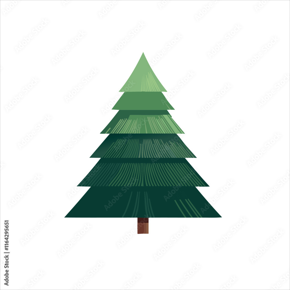 Fototapeta premium Green minimalistic Christmas tree logo. Vector simple isolated illustration.