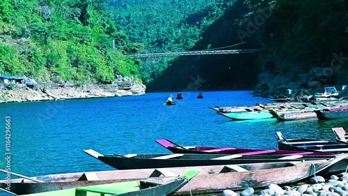 Beautiful boat in mountain valley