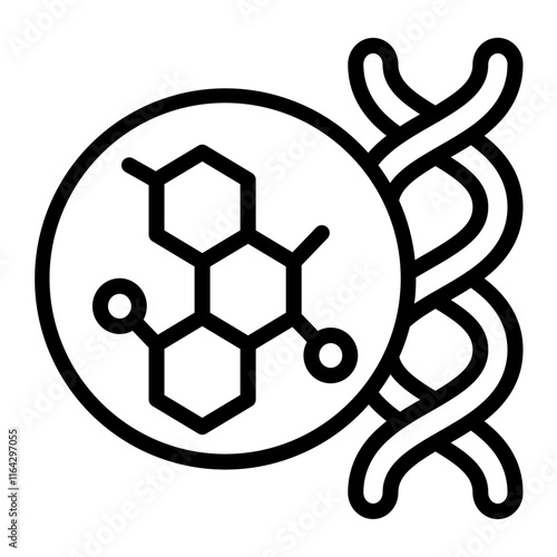 Biomaterials Vector Line Icon Design