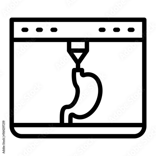 Bioprinting Vector Line Icon Design