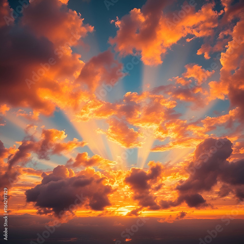 sunset sky with clouds