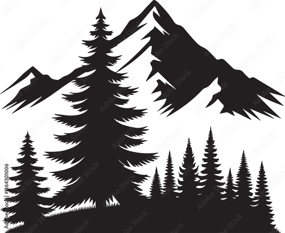 Obraz premium forest and mountains