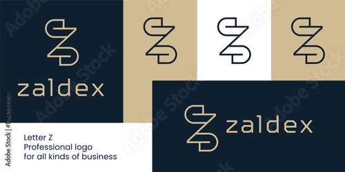 Dynamic Z Logo with Hook and Curved Path - A Minimalistic Tech and Road Design