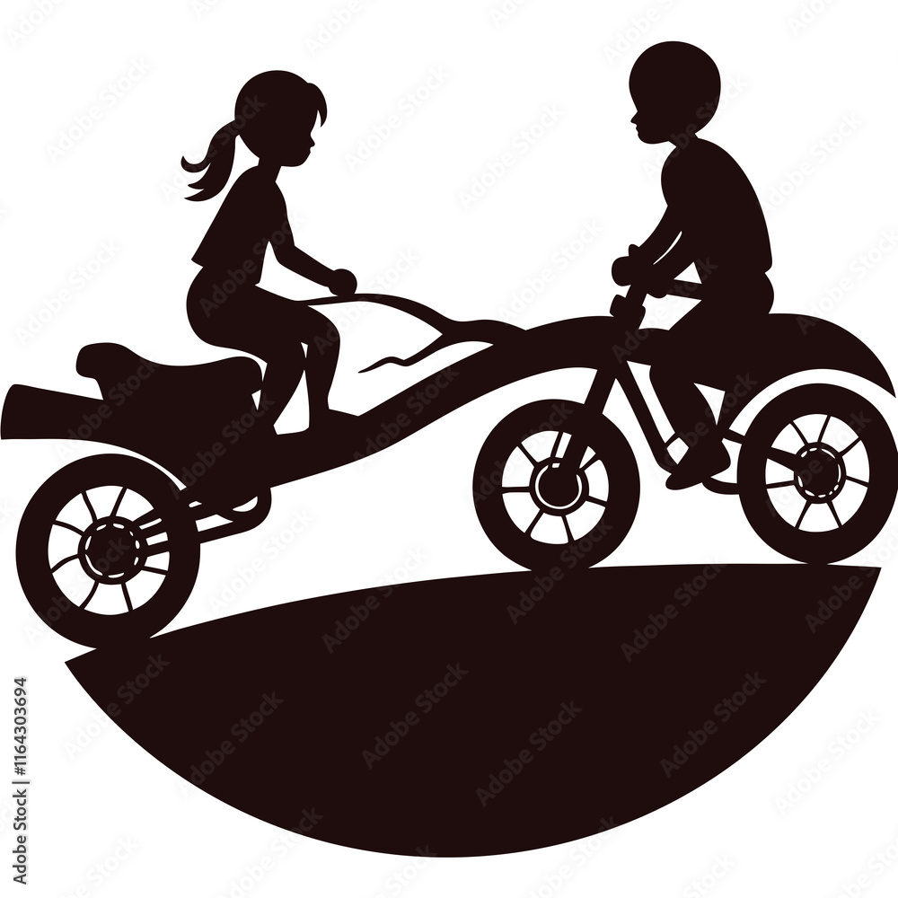 silhouette of a person riding a bike silhouette of a person riding a bike