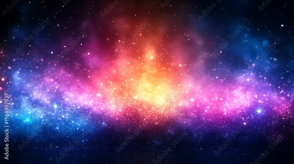 Fototapeta premium Colorful Glittering Nebula Cosmic Space Background